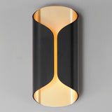Folio Outdoor Wall Lamp Black And Gold Medium By ET2 With Light