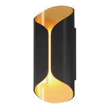 Folio Outdoor Wall Lamp Black And Gold Medium By ET2