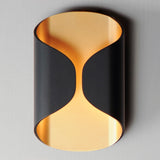 Folio Outdoor Wall Lamp Black And Gold Small By ET2 With Light