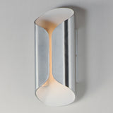 Folio Outdoor Wall Lamp Satin Aluminium And White Medium By ET2 Side View