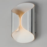 Folio Outdoor Wall Lamp Satin Aluminium And White Small By ET2 Side View