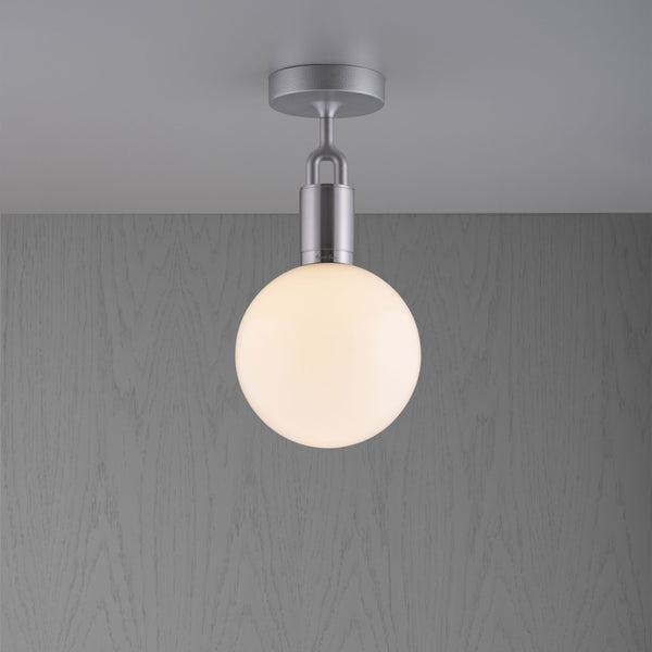 Forked Globe Ceiling Light Opal Steel Medium By Buster And Punch