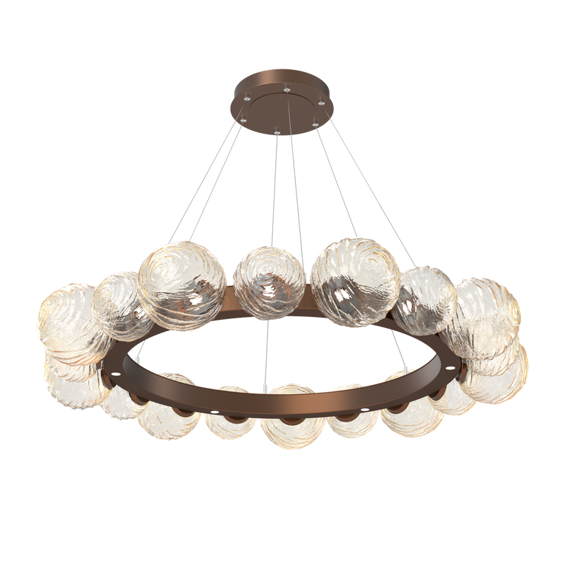 Gaia Radial Ring Chandelier Large Burnished Bronze Amber By Hammerton