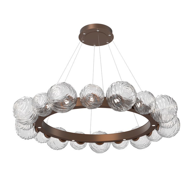 Gaia Radial Ring Chandelier Large Burnished Bronze Clear By Hammerton