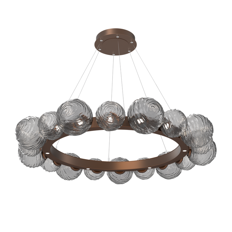 Gaia Radial Ring Chandelier Large Burnished Bronze Smoke By Hammerton