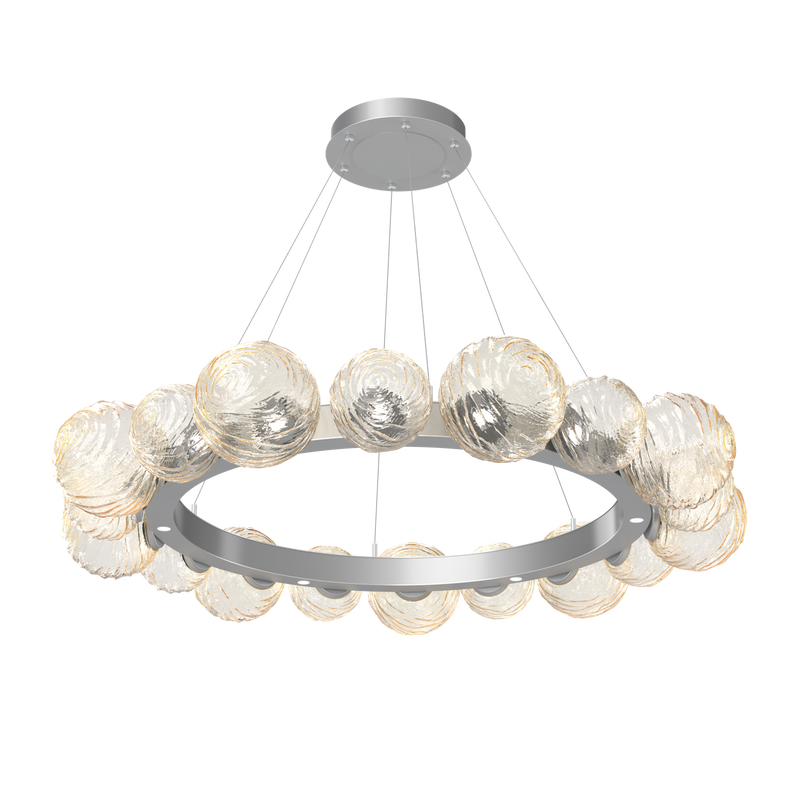 Gaia Radial Ring Chandelier Large Classic Silver Amber By Hammerton