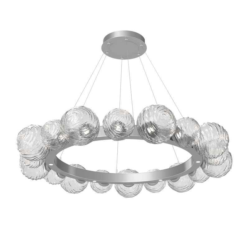Gaia Radial Ring Chandelier Large Classic Silver Clear By Hammerton