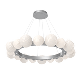 Gaia Radial Ring Chandelier Large Classic Silver Opal White By Hammerton