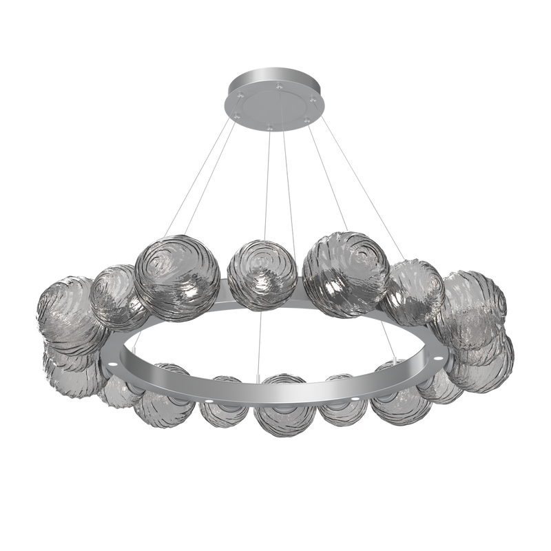 Gaia Radial Ring Chandelier Large Classic Silver Smoke By Hammerton