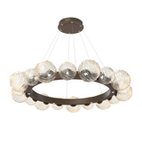 Gaia Radial Ring Chandelier Large Flat Bronze Amber By Hammerton