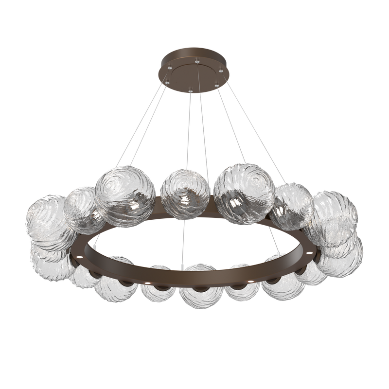 Gaia Radial Ring Chandelier Large Flat Bronze Clear By Hammerton