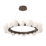 Gaia Radial Ring Chandelier Large Flat Bronze Opal White By Hammerton
