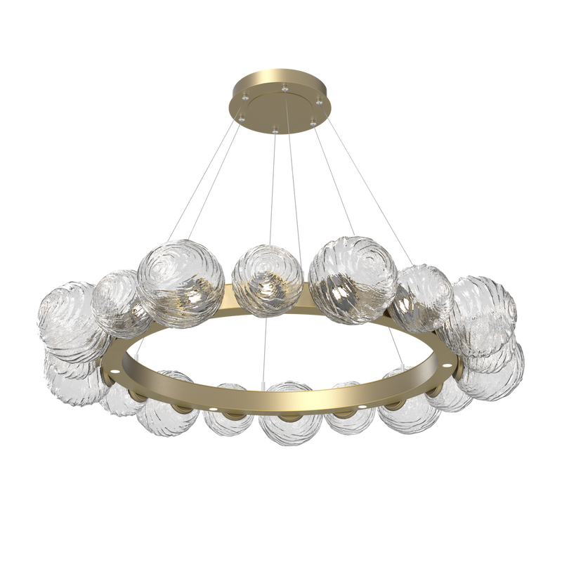 Gaia Radial Ring Chandelier Large Gilded Brass Clear By Hammerton