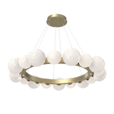 Gaia Radial Ring Chandelier Large Gilded Brass Opal White By Hammerton