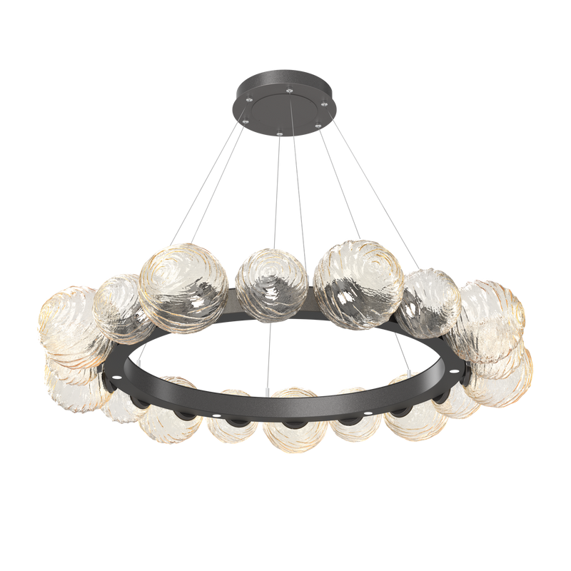 Gaia Radial Ring Chandelier Large Graphite Amber By Hammerton