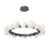 Gaia Radial Ring Chandelier Large Graphite Opal White By Hammerton