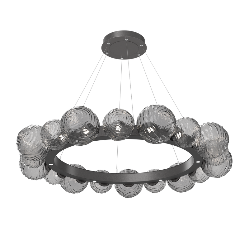 Gaia Radial Ring Chandelier Large Graphite Smoke By Hammerton
