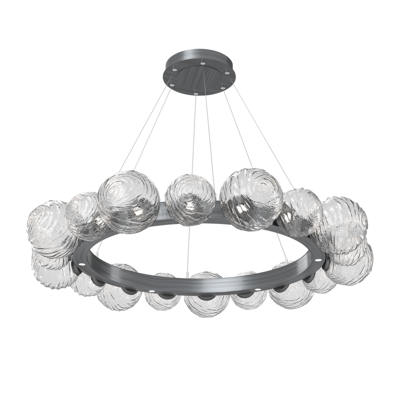 Gaia Radial Ring Chandelier Large Gunmetal Clear By Hammerton
