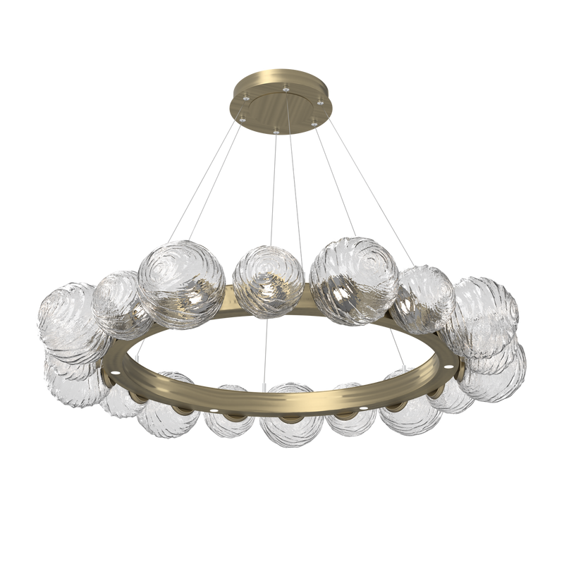 Gaia Radial Ring Chandelier Large Heritage Brass Clear By Hammerton