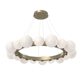 Gaia Radial Ring Chandelier Large Heritage Brass Opal White By Hammerton