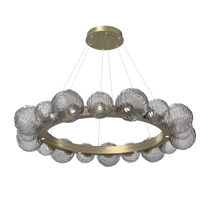 Gaia Radial Ring Chandelier Large Heritage Brass Smoke By Hammerton