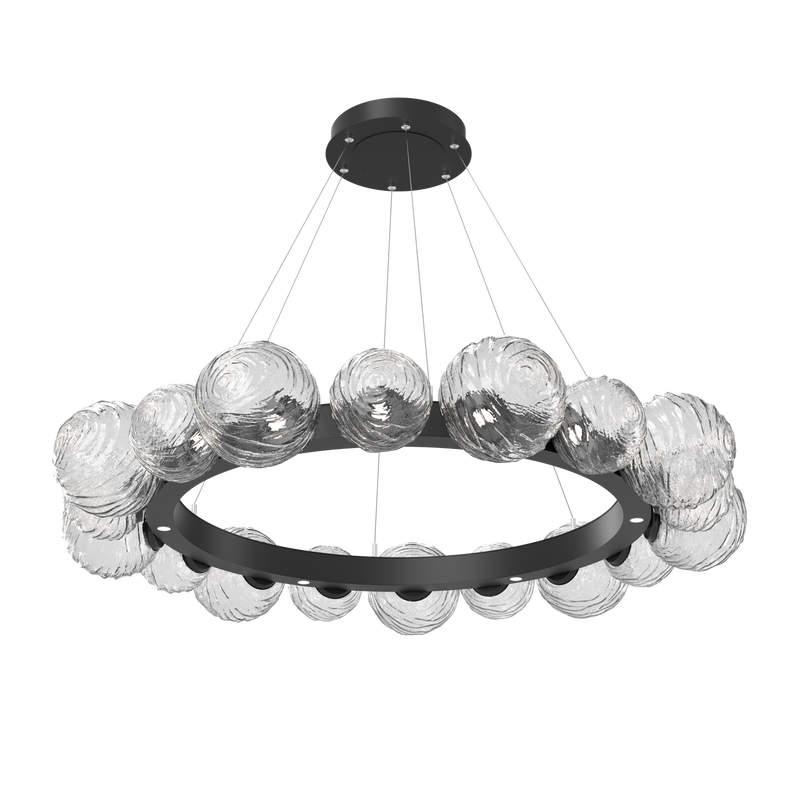 Gaia Radial Ring Chandelier Large Matte Black Clear By Hammerton