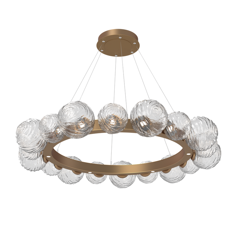 Gaia Radial Ring Chandelier Large Novel Brass Clear By Hammerton