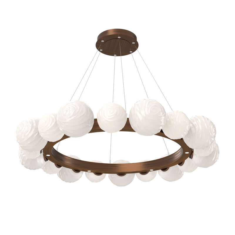 Gaia Radial Ring Chandelier Large Oil Rubbed Bronze Opal White By Hammerton