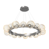 Gaia Radial Ring Chandelier Large Satin Nickel Amber By Hammerton