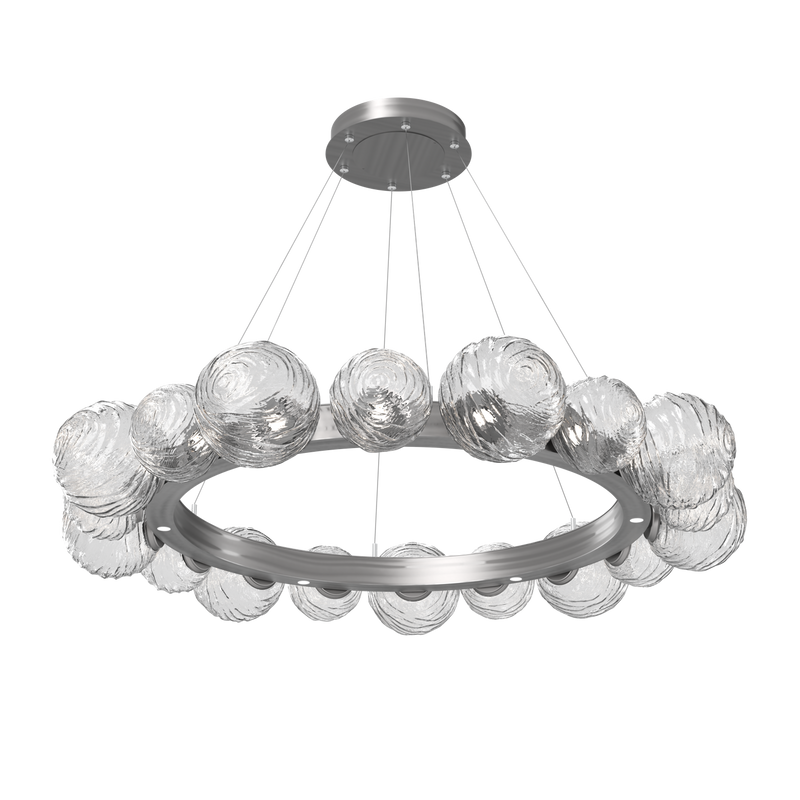 Gaia Radial Ring Chandelier Large Satin Nickel Clear By Hammerton
