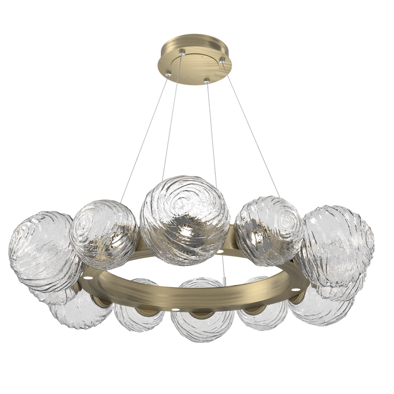 Gaia Radial Ring Chandelier Medium Heritage Brass Clear By Hammerton