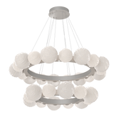 Gaia Radial Ring Chandelier Two Tier Beige Silver Opal White By Hammerton