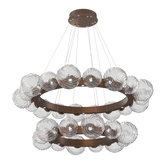 Gaia Radial Ring Chandelier Two Tier Burnished Bronze Clear By Hammerton
