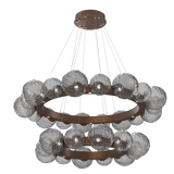 Gaia Radial Ring Chandelier Two Tier Burnished Bronze Smoke By Hammerton