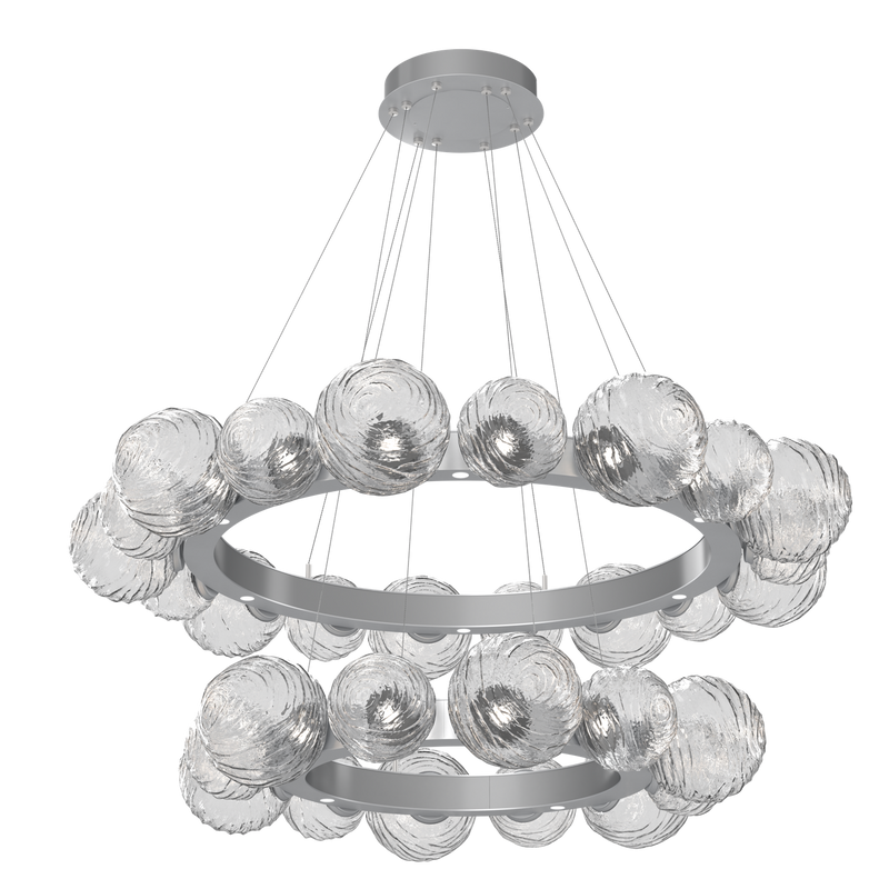 Gaia Radial Ring Chandelier Two Tier Classic Silver Clear By Hammerton