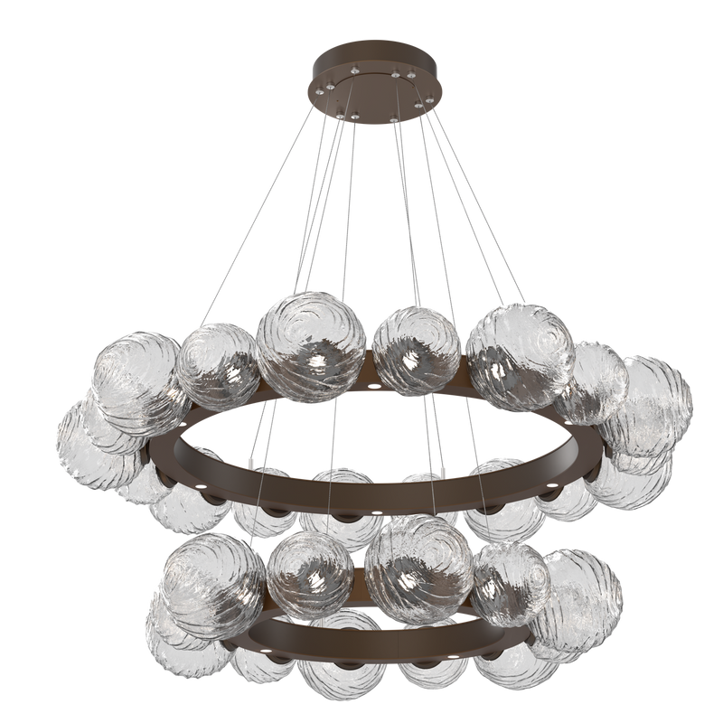 Gaia Radial Ring Chandelier Two Tier Flat Bronze Clear By Hammerton