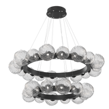 Gaia Radial Ring Chandelier Two Tier Matte Black Clear By Hammerton