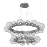 Gaia Radial Ring Chandelier Two Tier Satin Nickel Clear By Hammerton