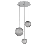 Gaia Round Pendant Chandelier 3 Lights Classic Silver Smoke By Hammerton