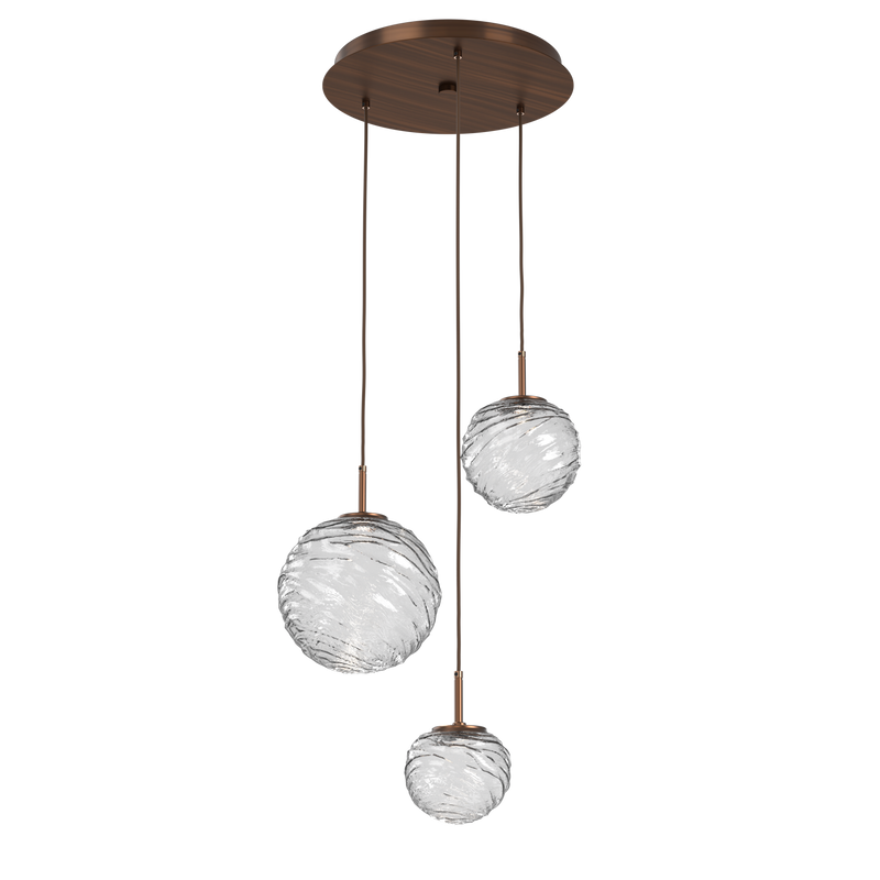 Gaia Round Pendant Chandelier 3 Lights Oil Rubbed Bronze Clear By Hammerton