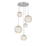Gaia Round Pendant Chandelier 5 Lights Classic Silver Amber By Hammerton