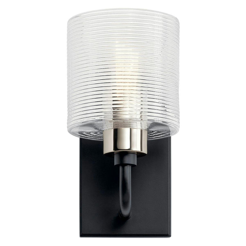 Harvan Wall Sconce Black 1 Light By Kichler Front View