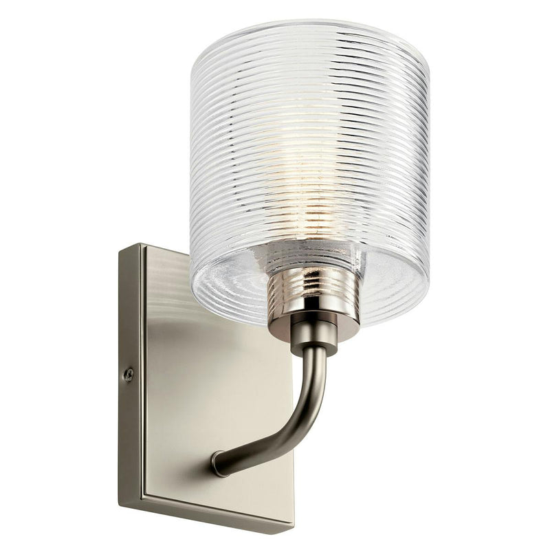Harvan Wall Sconce Satin Nickel 1 Light By Kichler Front View