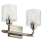 Harvan Wall Sconce Satin Nickel 2 Lights By Kichler Front View