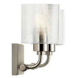 Harvan Wall Sconce Satin Nickel 2 Lights By Kichler Side View