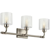 Harvan Wall Sconce Satin Nickel 3 Lights By Kichler  Front View