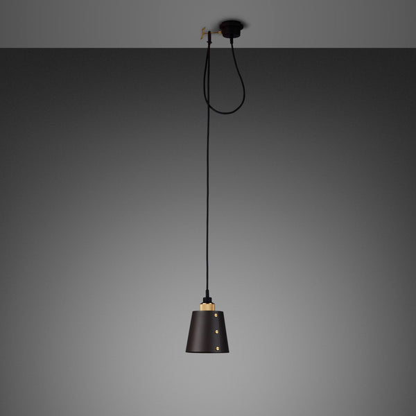Hooked Pendant with Shade Small Graphite Brass By Buster And Punch
