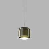 Jube Pendant Light By Vistosi, Tall, Color: Old Green, Matte Gold, , | Casa Di Luce Lighting