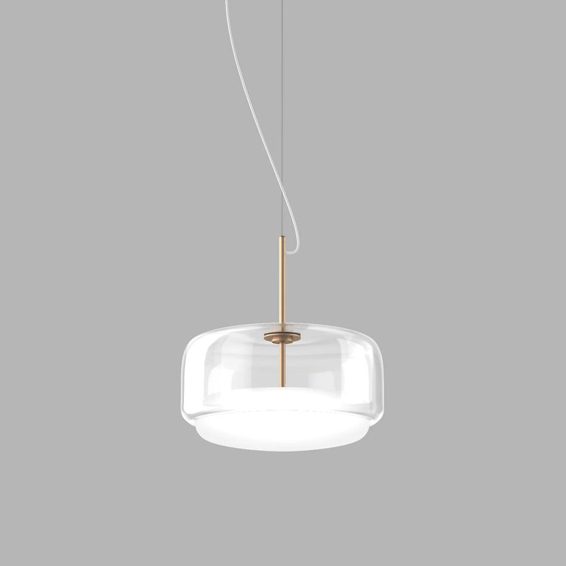 Jube Pendant Light By Vistosi, Wide, Color: Crystal, Matte Gold, , | Casa Di Luce Lighting
