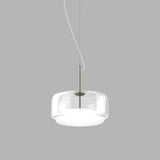 Jube Pendant Light By Vistosi, Wide, Color: Crystal, Matte Steel, , | Casa Di Luce Lighting